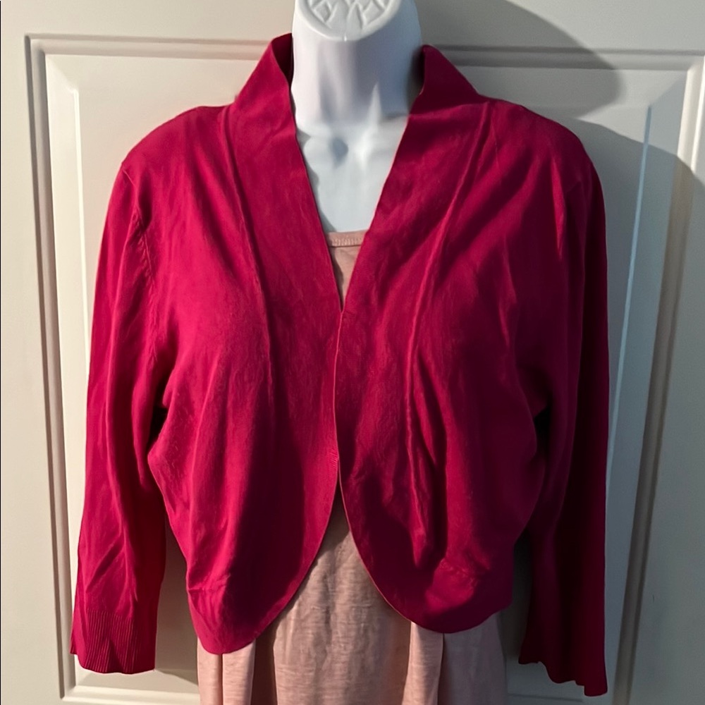 Ronni Nicole Pink Shrug with Shawl Collar